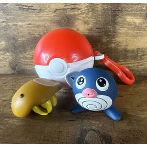POLIWAG & Kabuto Pokemon Burger King Kids Meal Water Squirter Toy 1999 Bundle